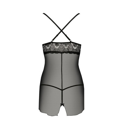 Прозора сорочка приталена QUENTRIS CHEMISE black L/XL - Passion Exclusive, трусики