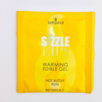 Пробник їстівного зігріваючого масажного гелю Sensuva Sizzle Lips - Вершковий Ром (Butter Rum) 6 мл