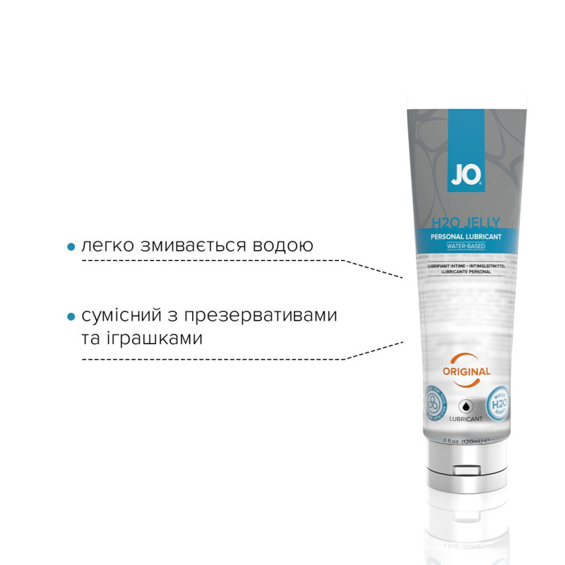 Густий лубрикант на водній основі JO H2O JELLY - ORIGINAL (120 мл), без парабенів і гліколю