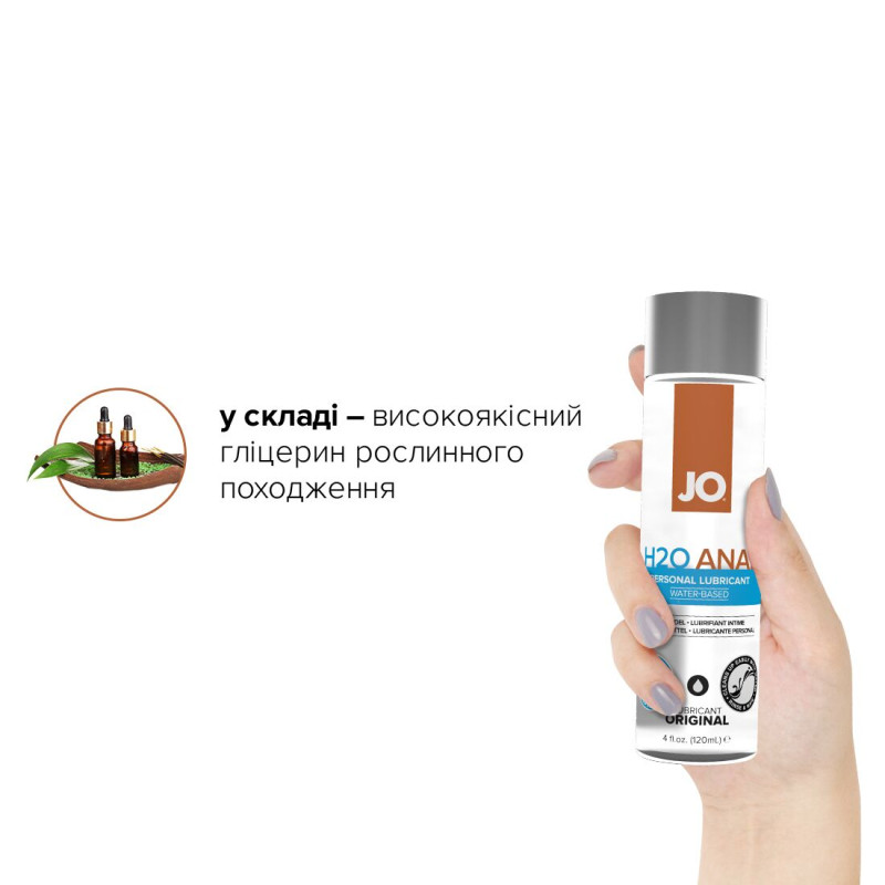 Анальний лубрикант JO ANAL H2O - ORIGINAL (120 мл) на водній основі, рослинний гліцерин