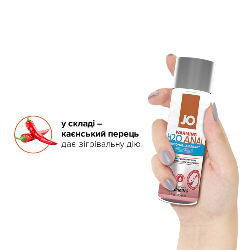 Анальний лубрикант JO ANAL H2O - Warming (60 мл) розігріває, на водній основі