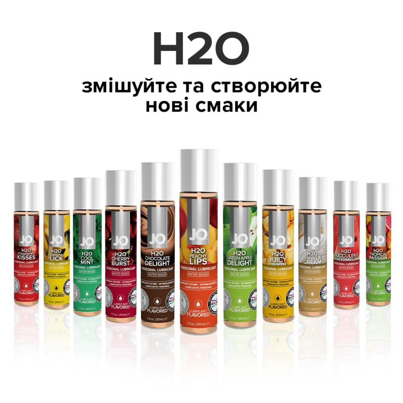 Їстівний лубрикант на водній основі JO H2O - Peachy Lips (Персик) 30 мл, без цукру