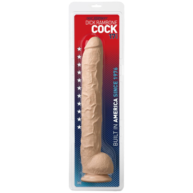 Фалоімітатор Doc Johnson Dick Rambone Cock White, діаметр 6 см, довжина 42см, ПВХ