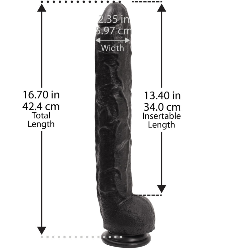 Фалоімітатор Doc Johnson Dick Rambone Cock Black, діаметр 6 см, довжина 42см, ПВХ
