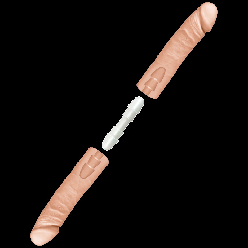 Фалоімітатор подвійний Doc Johnson The D - Double D - 16 Inch - ULTRASKYN, діаметр 4,4см, Vack-U-Lock