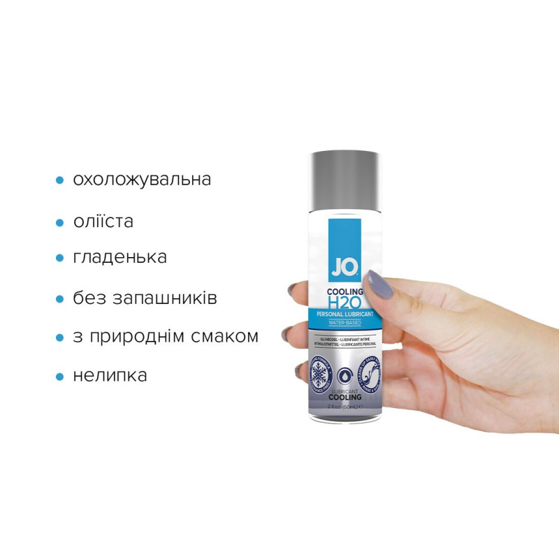 Охолоджуючий лубрикант на водній основі JO H2O COOLING (60 мл) з ментолом, рослинний гліцерин