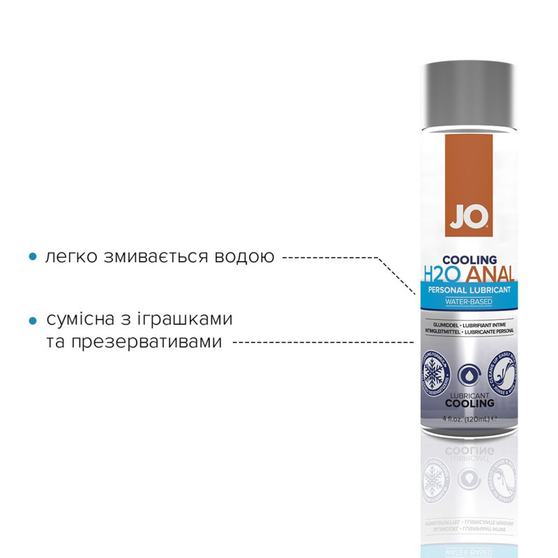 Анальний лубрикант JO ANAL H2O - COOLING (120 мл) охолоджуючий, на водній основі