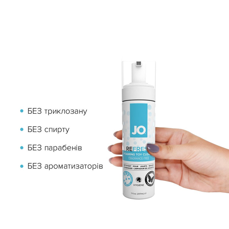 М'яка пінка для очищення іграшок JO REFRESH (207 мл) дезинфікуюча, проникає глибоко
