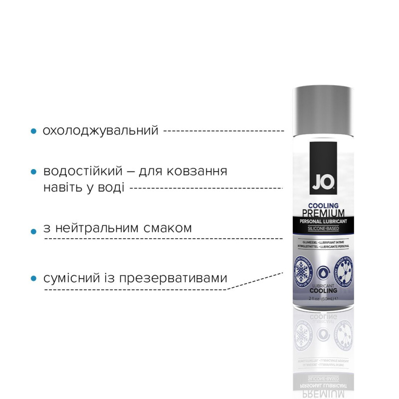 Охолоджуючий лубрикант на силіконовій основі JO PREMIUM - COOLING 60 мл (термін 01.08.2020)