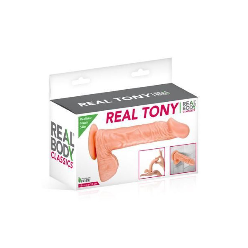 Фалоімітатор Real Body - Real Tony Flash, TPE, діаметр 3,5 см