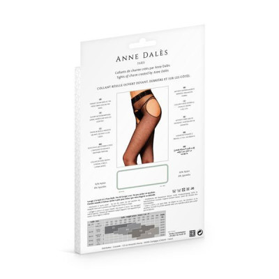 Колготки-панчохи з паском Anne De Ales MORGANE T3 Black, дрібна сіточка, з доступом
