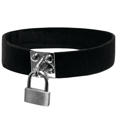 Чокер з замочком Sex And Mischief - Lock and Key Collar, поліестер, на липучці