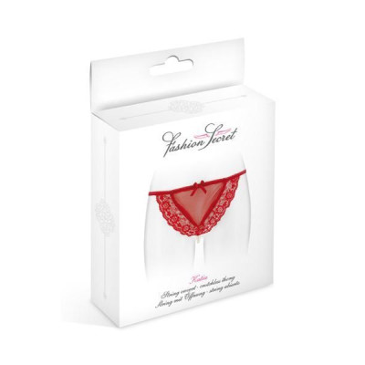 Трусики-стрінги з перлиновою ниткою Fashion Secret KATIA Red