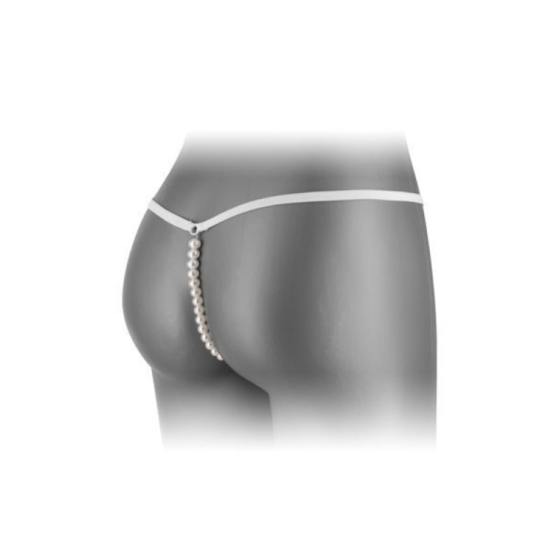 Трусики-стрінги з перлинною ниткою Fashion Secret VENUSINA White (м'ята упаковка)