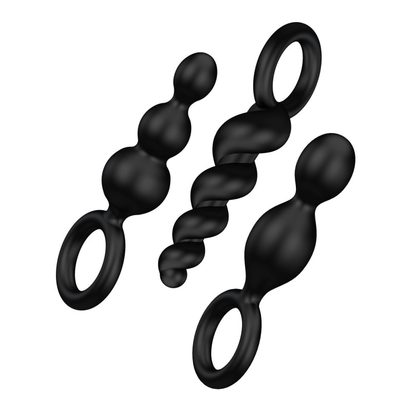 Набор анальных игрушек Satisfyer Plugs black (set of 3) - Booty Call (м'яте паковання)