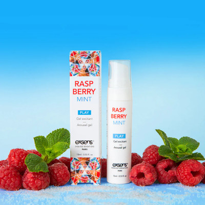 Стимулюючий гель EXSENS Kissable Raspberry Mint 15мл (термін 07.2025)