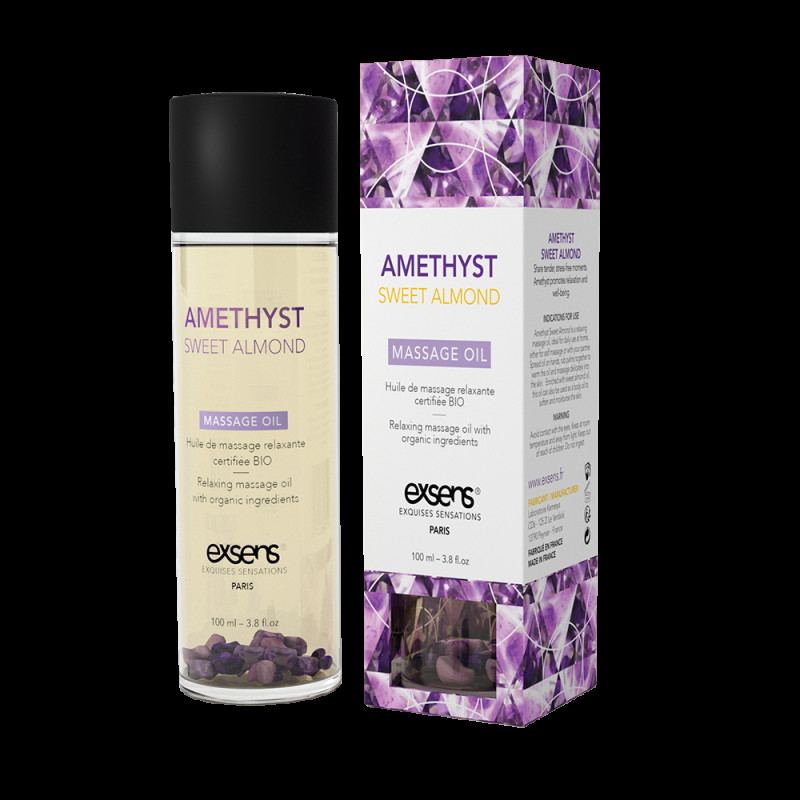 Масажне масло EXSENS Amethyst Sweet Almond (розслаблюючу з аметистом) 100мл, натуральне