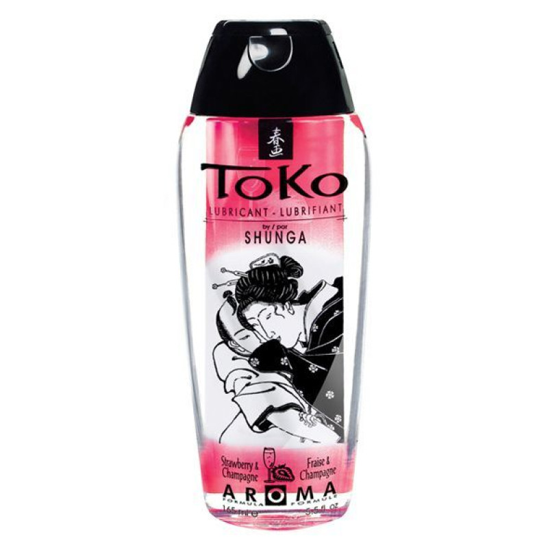 Їстівний лубрикант на водній основі Shunga Toko AROMA - Полуничне шампанське (165 мл), без цукру