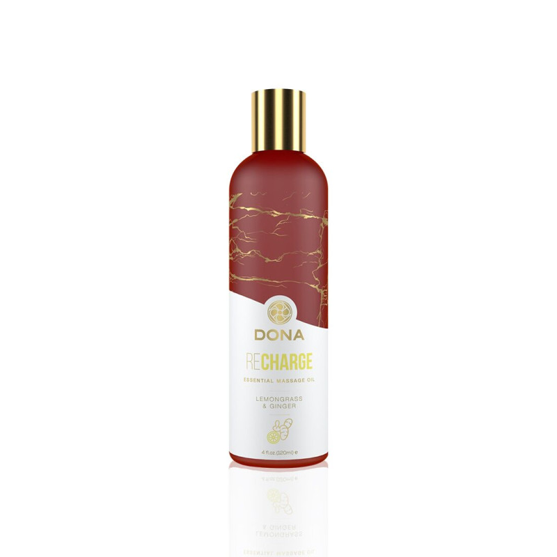 Натуральне масажне масло DONA Recharge - Lemongrass & Gingerl (120 мл) з ефірними маслами