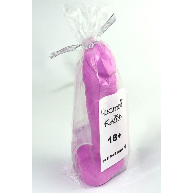 Крафтове мило-член з присоскою Чистий Кайф Violet size L натуральне