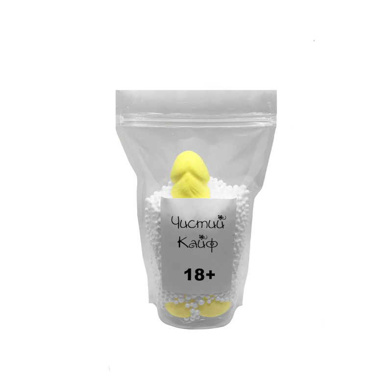 Крафтове мило-член з присоскою Чистий Кайф Yellow size L натуральне