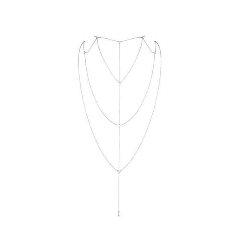 Ланцюжок для спини Bijoux Indiscrets Magnifique Back and Cleavage Chain - Silver, прикраса для тіла