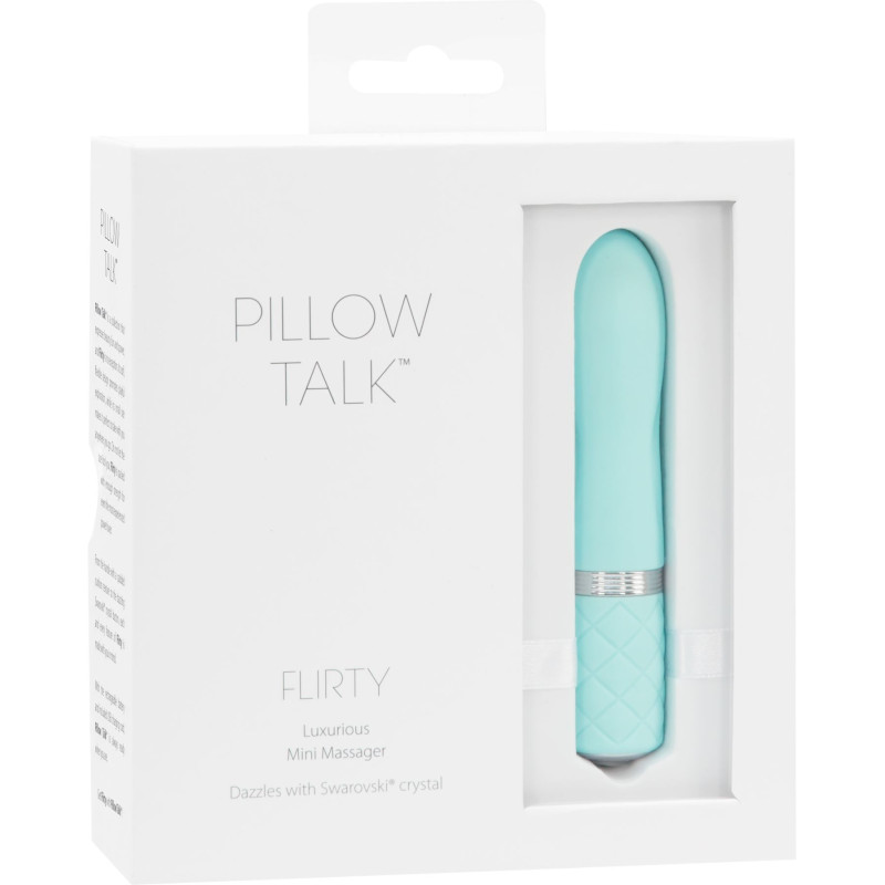 Розкішний вібратор PILLOW TALK - Flirty Teal з кристалом Сваровські, гнучка головка