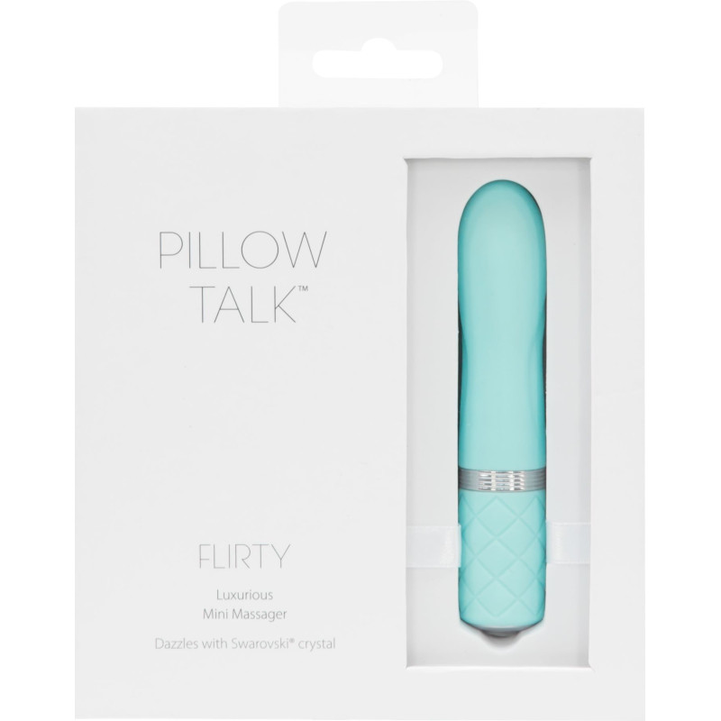 Розкішний вібратор PILLOW TALK - Flirty Teal з кристалом Сваровські, гнучка головка