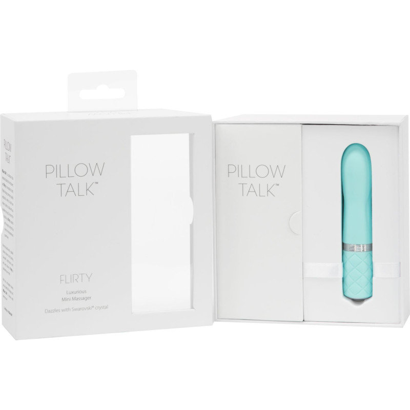 Розкішний вібратор PILLOW TALK - Flirty Teal з кристалом Сваровські, гнучка головка