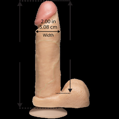 Фалоімітатор Doc Johnson The Realistic Cock 8 inch White - PVC, Vack-U-Lock, діаметр 5,1 см