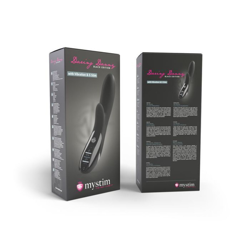 Вібратор-кролик з електростимуляцією Mystim Daring Danny eStim Black, міостімулятор