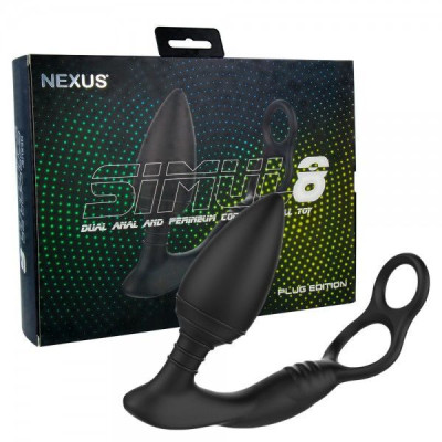 Анальна вібропробка Nexus SIMUL8 Plug Edition з ерекційним кільцем, 2 мотора, макс. діаметр 4 см
