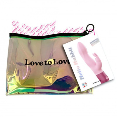 Вібратор-кролик Love To Love Hello Rabbit Rose з гнучким стовбуром і стимуляцією точки G, 2 мотора