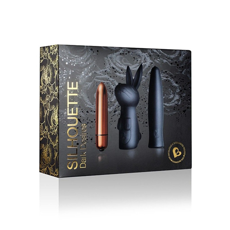 Вібронабір Rocks Off Silhouette - Dark Desires: вібропуля і дві силіконові насадки