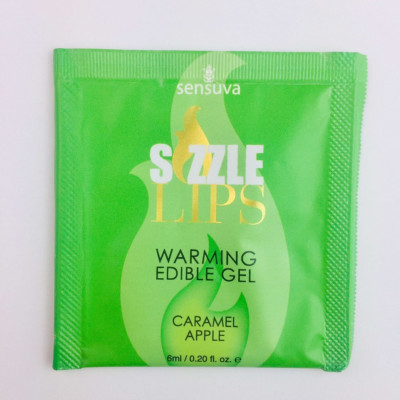 Пробник їстівного масажного гелю Sensuva - Sizzle Lips Карамельне яблуко (6 мл)