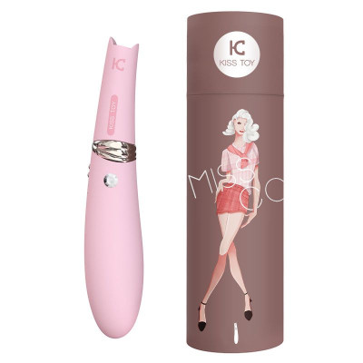 Вакуумний стимулятор з вібрацією KISSTOY Miss CC Pink, можна використовувати як вібратор, діаметр 36мм