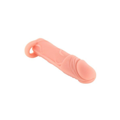 Насадка на член Real Body - Real Extender HUGY з відкритою голівкою і кільцем для мошонки