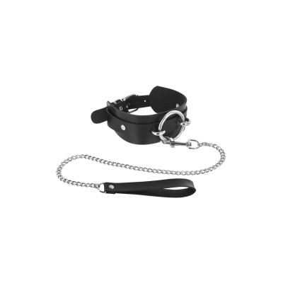 Нашийник з великим кільцем і з повідцем Fetish Tentation Ring and Leash