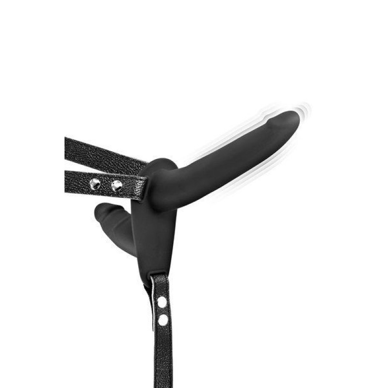 Подвійний страпон з вібрацією Fetish Tentation Vibrating Strap-On with Double Dildo (м'ята упаковка)