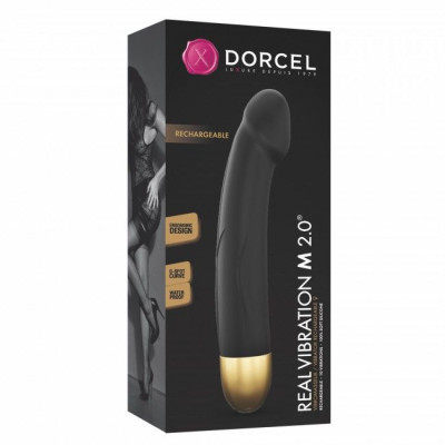Вібратор Dorcel Real Vibration M Gold 2.0, діам 3,7см, перезаряджається, для точки G