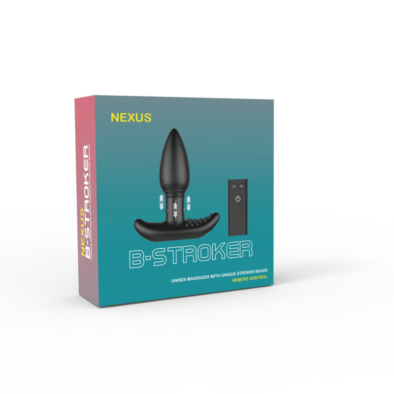 Анальна вібропробка Nexus B-stroker з масажними намистинами на ніжці з пультом Д/У