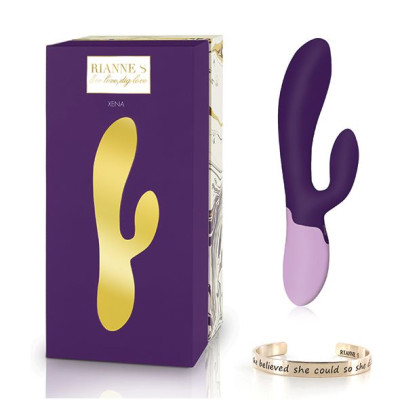 Вібратор-кролик Rianne S: Xena Purple/Lilac, 10 режимів роботи, медичний силікон