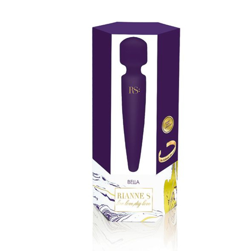 Вібромасажер Rianne S: Bella Mini Wand Purple, 10 режимів роботи, медичний силікон