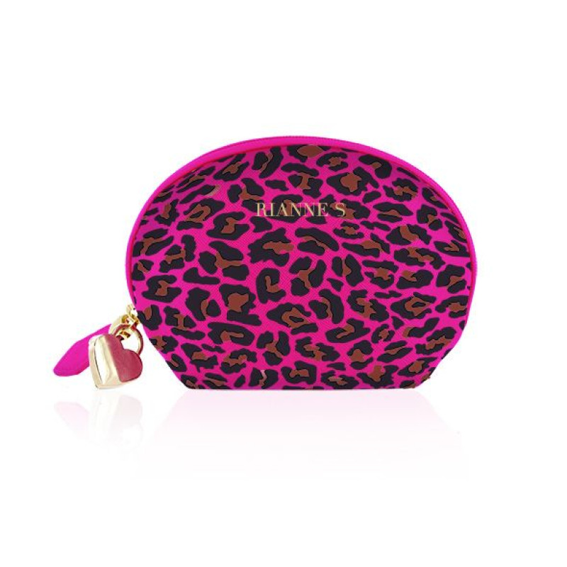 Міні вібромасажер Rianne S: Lovely Leopard Purple, 10 режимів роботи, косметичка-чохол