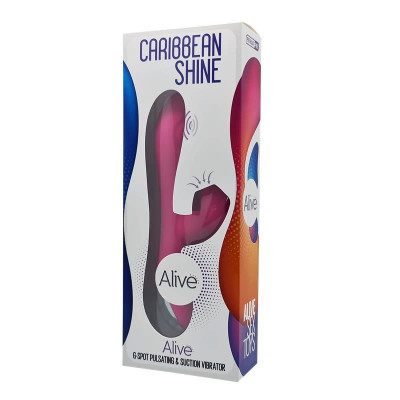 Вібратор-кролик 3в1 Alive Caribbean Shine Magenta з вакуумом і пульсуючою стимуляцією точки G, діаметр 3.9 см