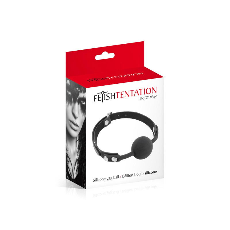 Класичний кляп з силіконовим кулькою Fetish Tentation Silicone Gag Ball Black