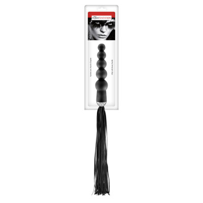 Флогер з ручкою - анальними намистом Fetish Tentation Whip with Rosary Handle