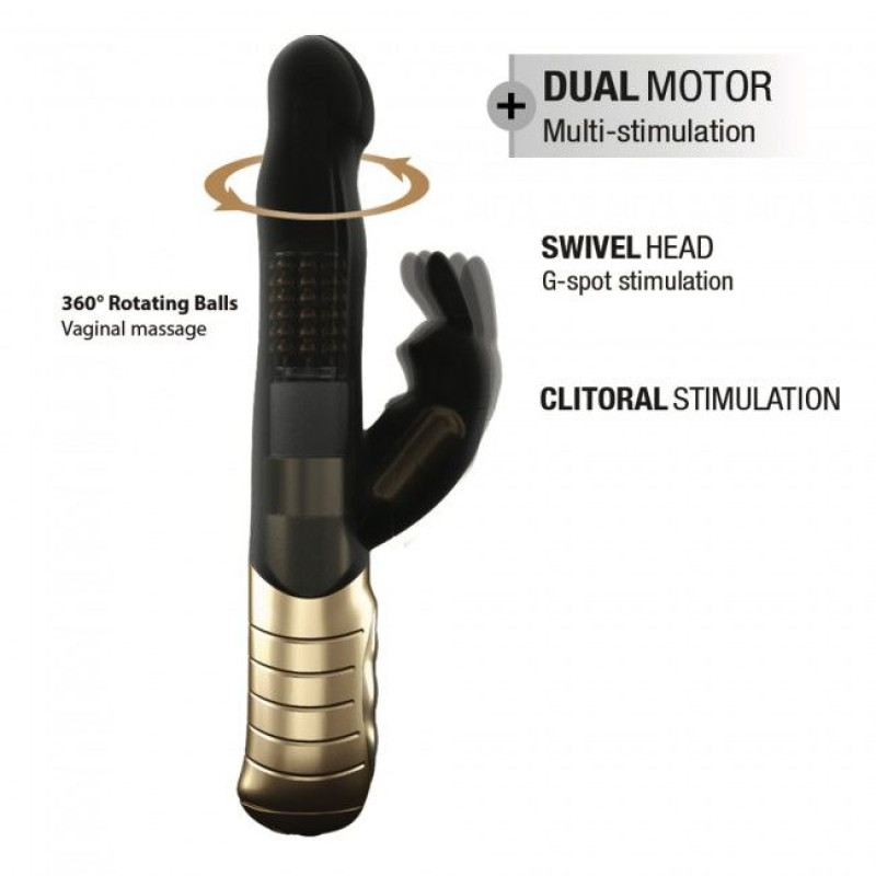 Вібратор-кролик Dorcel Baby Rabbit Gold 2.0 з перловим масажем і обертаючою головкою