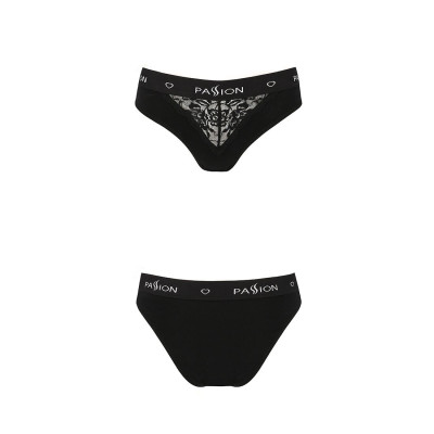 Трусики з широкою резинкою і мереживом Passion PS001 PANTIES Black, size M