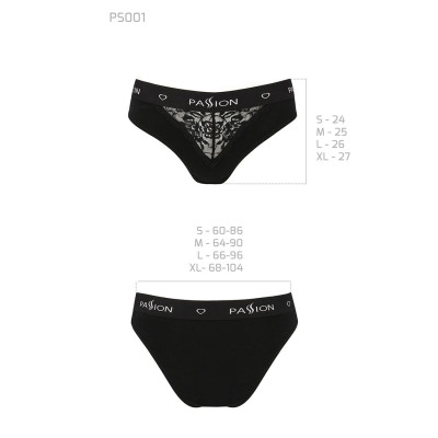 Трусики з широкою резинкою і мереживом Passion PS001 PANTIES Black, size M